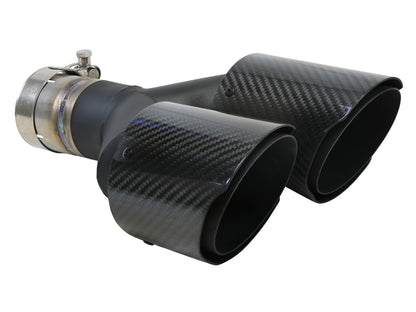 aFe Takeda 304 Stainless Steel Clamp-on Exhaust Tip Carbon Fiber - Left