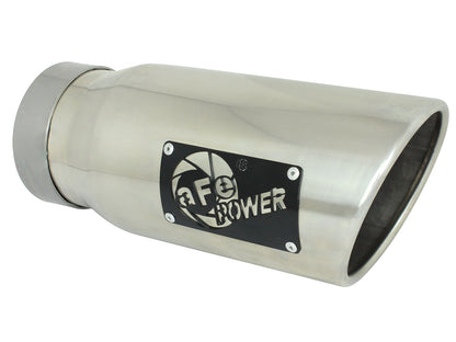 aFe MACH Force-Xp 304 Stainless Steel Clamp-on Exhaust Tip Polished - 49T40501-P12