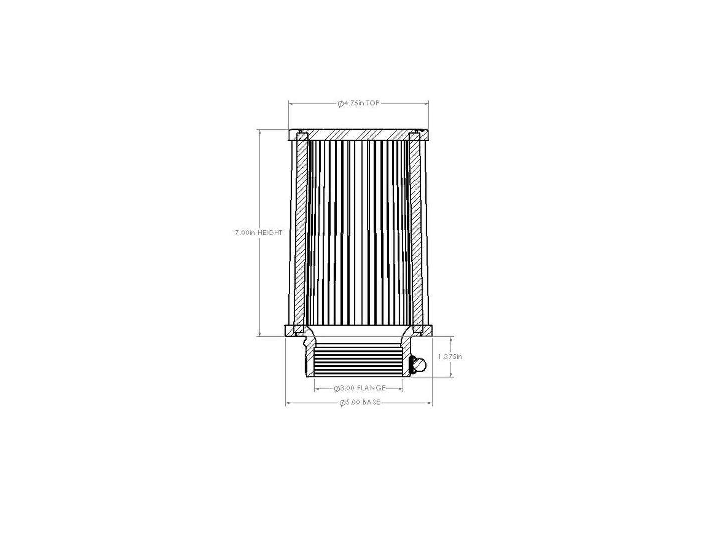 aFe Universal Clamp-On Air Filter w/ D2 Dura-Dry Media - 21-30009V