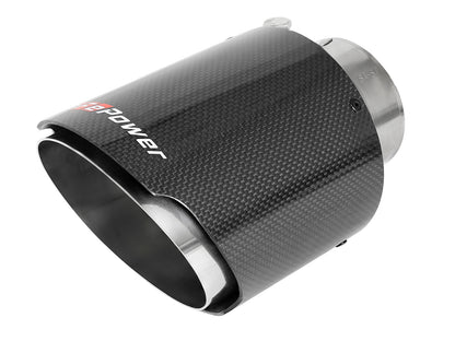 aFe MACH Force-Xp 304 Stainless Steel Clamp-on Exhaust Tip Carbon Fiber - Carbon Fiber, Outlet Inside Diameter 4.5 in