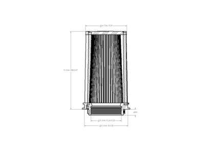 aFe Momentum Intake Replacement Air Filter w/ D2 Dura-Dry Media - Flange Inside Diameter 3.5 in, Base Diameter 5 in
