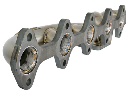 aFe Twisted Steel 304 Stainless Steel Header w/ T4 Turbo Flange