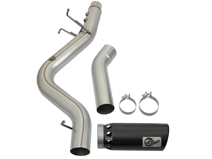 aFe Large Bore-HD 4 IN 409 Stainless Steel DPF-Back Exhaust System w/Black Tip - Chevy/GMC 2017-2019 6.6L