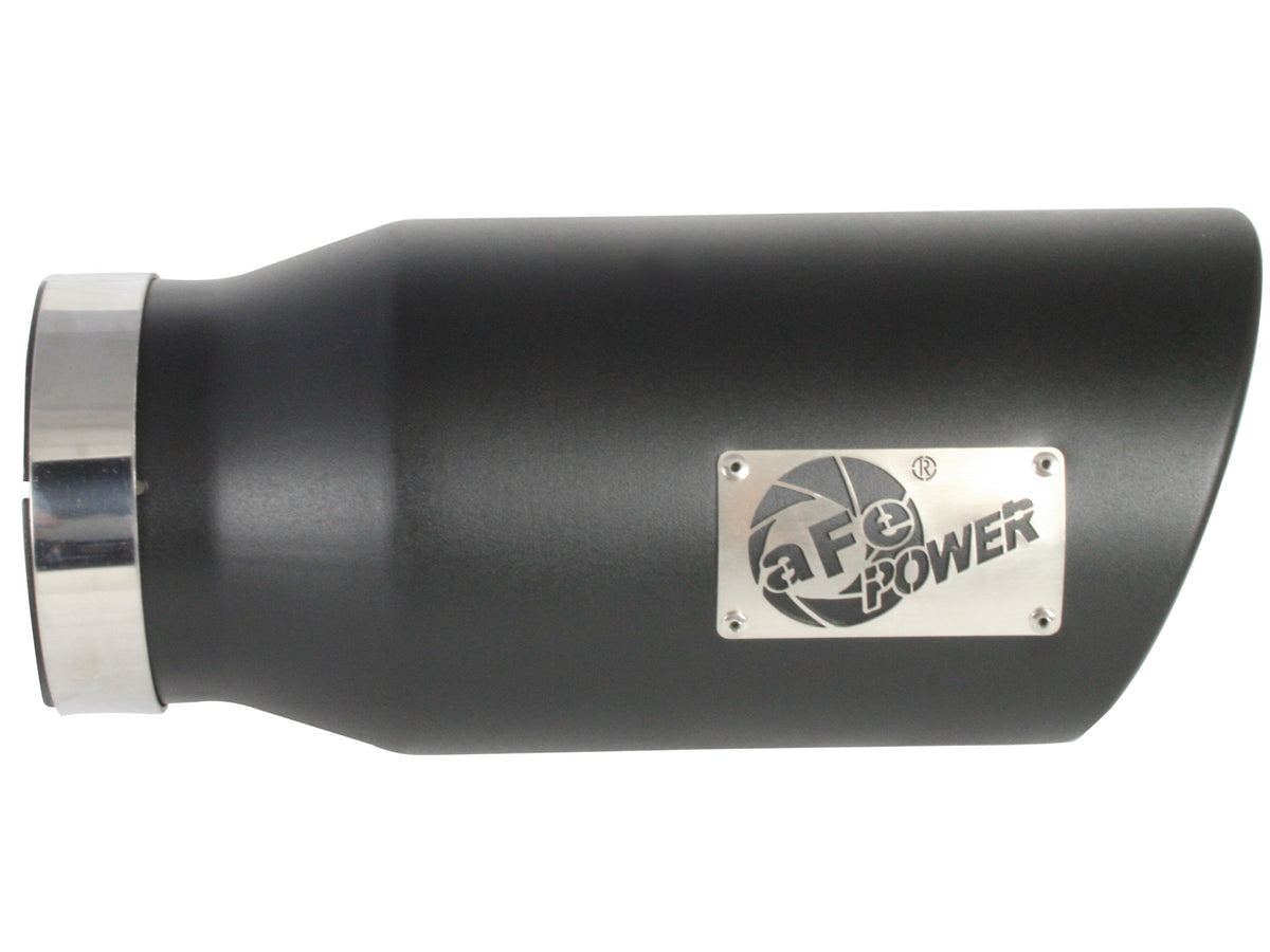 aFe MACH Force-Xp 409 Stainless Steel Clamp-on Exhaust Tip Black Right Side Exit - 49T50701-B15
