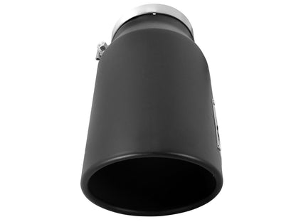 aFe MACH Force-Xp 409 Stainless Steel Clamp-on Exhaust Tip Black Left Side Exit - 49T50702-B15