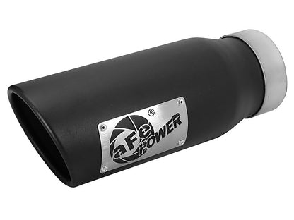 aFe MACH Force-Xp 409 Stainless Steel Clamp-on Exhaust Tip Black Left Side Exit - 49T35452-B12