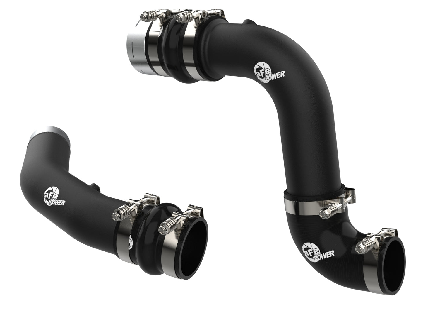 aFe BladeRunner Aluminum Hot and Cold Charge Pipe Kit Black - Ford 2023-2026 6.7L - 46-20734-B