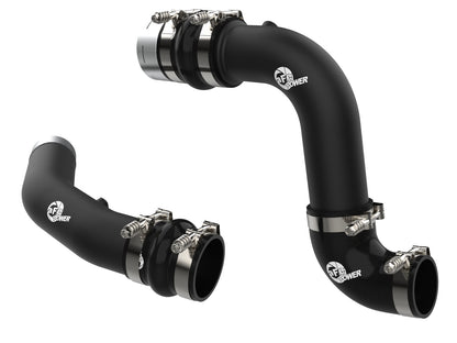 aFe BladeRunner Aluminum Hot and Cold Charge Pipe Kit Black - Ford 2023-2026 6.7L - 46-20734-B