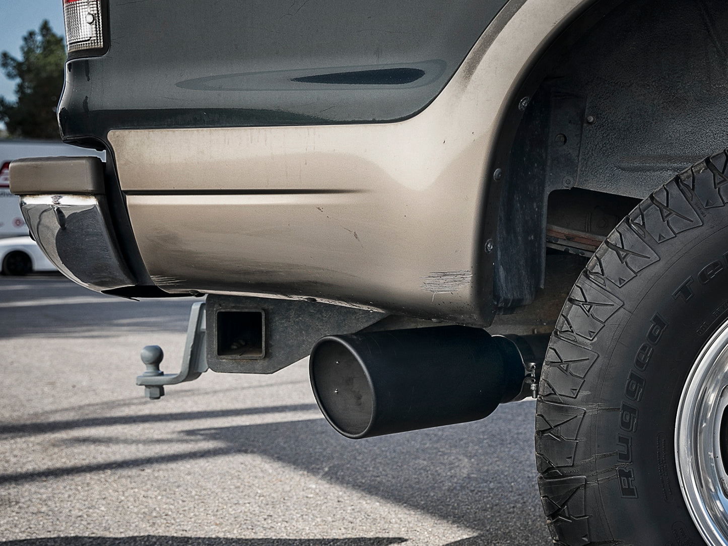 aFe Large Bore-HD 4 IN 409 Stainless Steel Turbo-Back Exhaust System w/ Black Tip