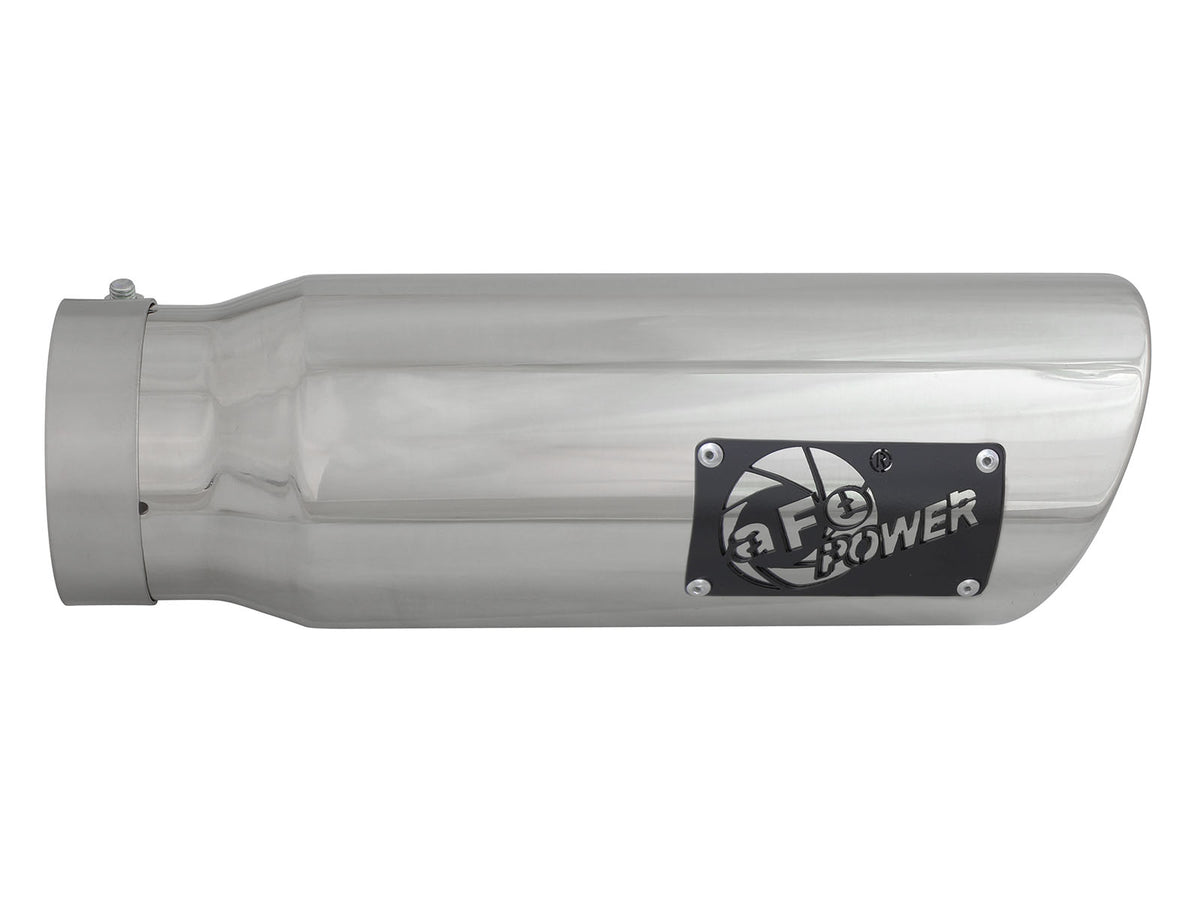 aFe MACH Force-Xp 409 Stainless Steel Clamp-on Exhaust Tip Polished - Right, Inlet Inside Diameter 4 in