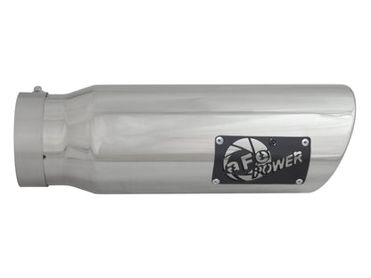aFe MACH Force-Xp 409 Stainless Steel Clamp-on Exhaust Tip Polished - Right, Inlet Inside Diameter 4 in