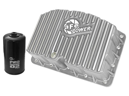 aFe Street Series Engine Oil Pan Raw w/ Machined Fins - Ford 2011-2026 6.7L