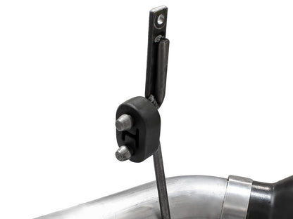 aFe Large Bore-HD 4 IN 409 Stainless Steel DPF-Back Exhaust System w/Black Tip - Ford 2015-2016 6.7L