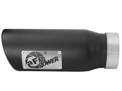 aFe MACH Force-Xp 409 Stainless Steel Clamp-on Exhaust Tip Black Left Side Exit - 49T35452-B12