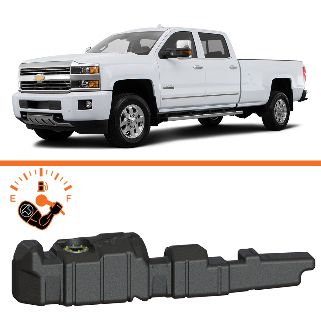 Titan Extra Large Midship Tank - Chevy/GMC 2011-2016 - Increased Capacity 26 gal, Stock Tank Capacity 34 gal
