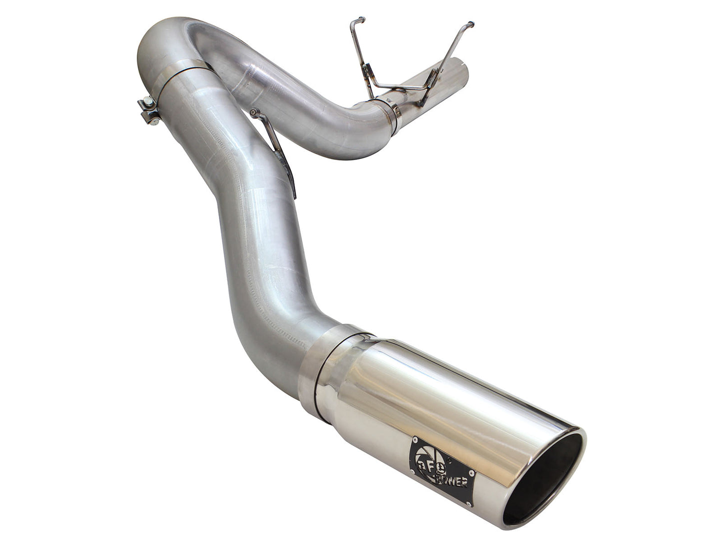 aFe ATLAS 5 IN Aluminized Steel DPF-Back Exhaust System w/Polished Tip - Ram 2013-2018 6.7L - 49-02051-1P