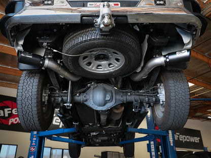 aFe Large Bore-HD 4 IN 409 Stainless Steel DPF-Back Exhaust System w/Black Tip - Chevy/GMC 2020-2026 6.6L