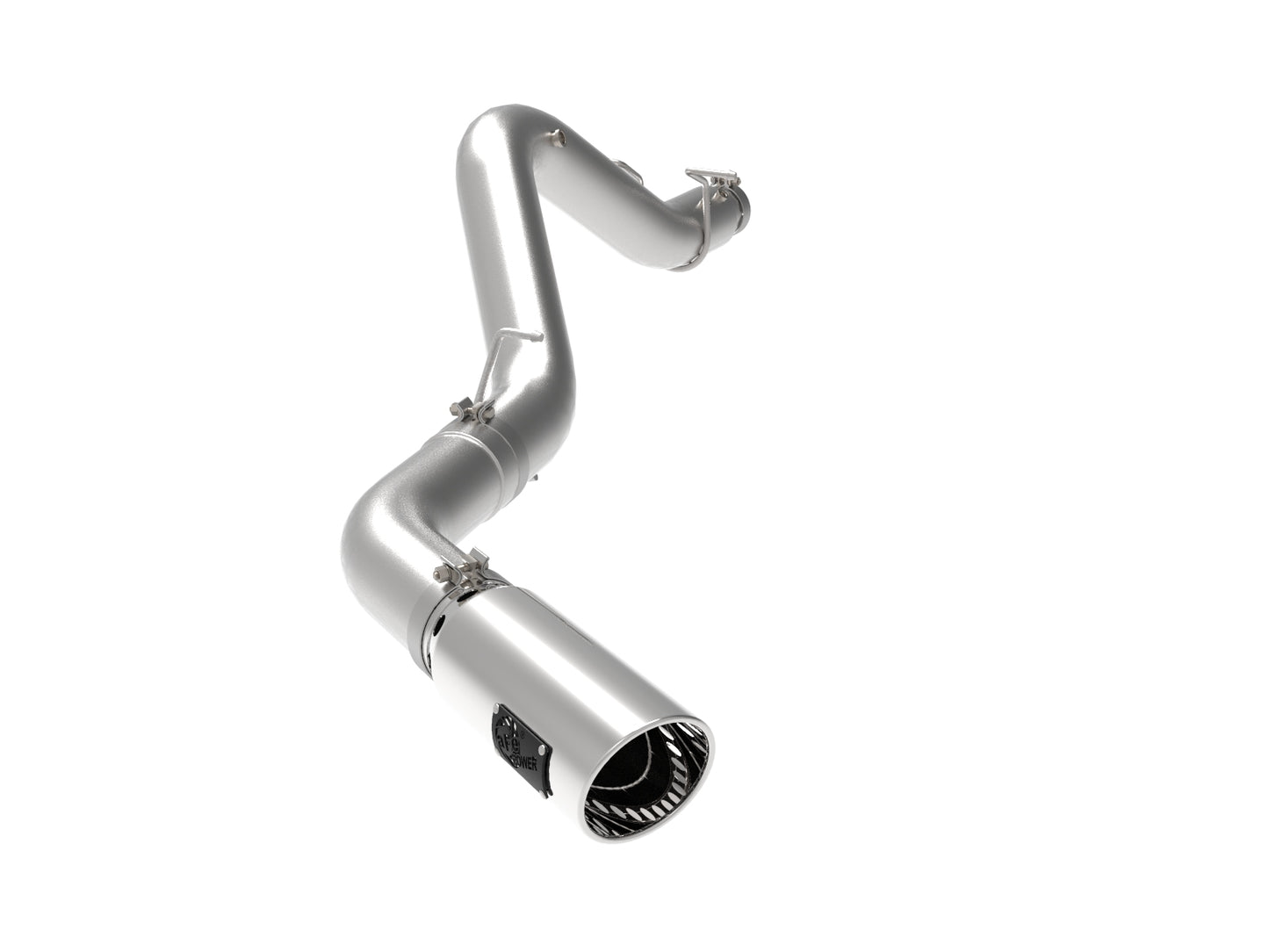 aFe Large Bore-HD 5 IN 409 Stainless Steel DPF-Back Exhaust System w/Polished Tip - Chevy/GMC 2020-2023 6.6L