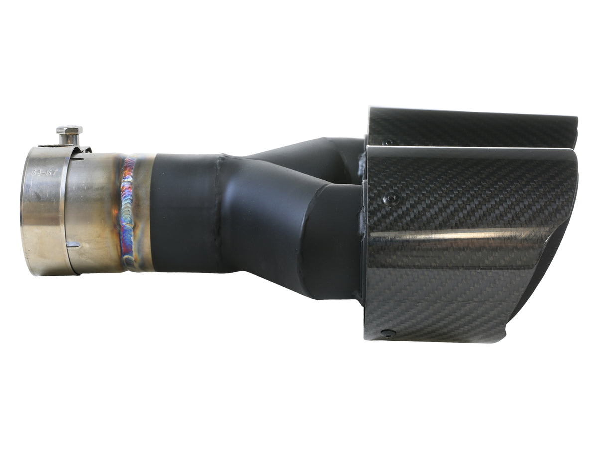 aFe Takeda 304 Stainless Steel Clamp-on Exhaust Tip Carbon Fiber - Left