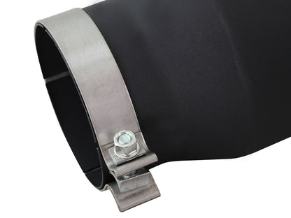 aFe MACH Force-Xp 409 Stainless Steel Clamp-on Exhaust Tip Black Left Side Exit - 49T50702-B12