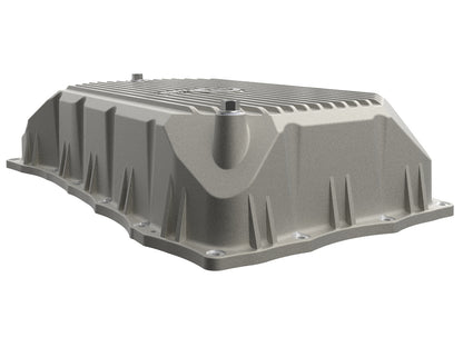 aFe Street Series Transmission Pan Raw w/ Machined Fins - Chevy/GMC 2020-2026 6.6L