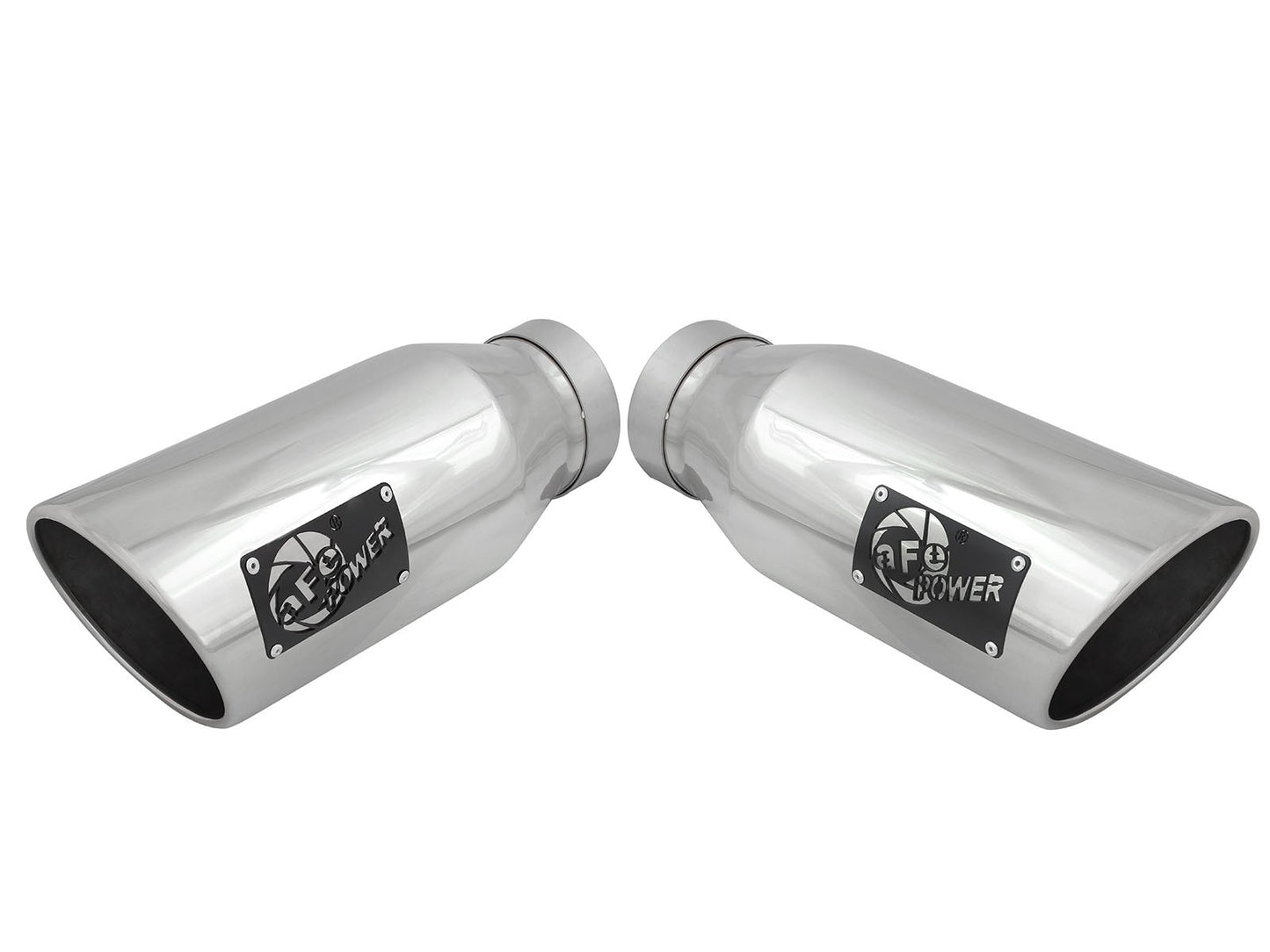 aFe Large Bore-HD 4 IN 409 Stainless Steel DPF-Back Exhaust System w/Polished Tip - Ford 2015-2016 6.7L