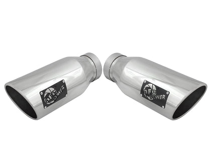 aFe Large Bore-HD 4 IN 409 Stainless Steel DPF-Back Exhaust System w/Polished Tip - Ford 2015-2016 6.7L