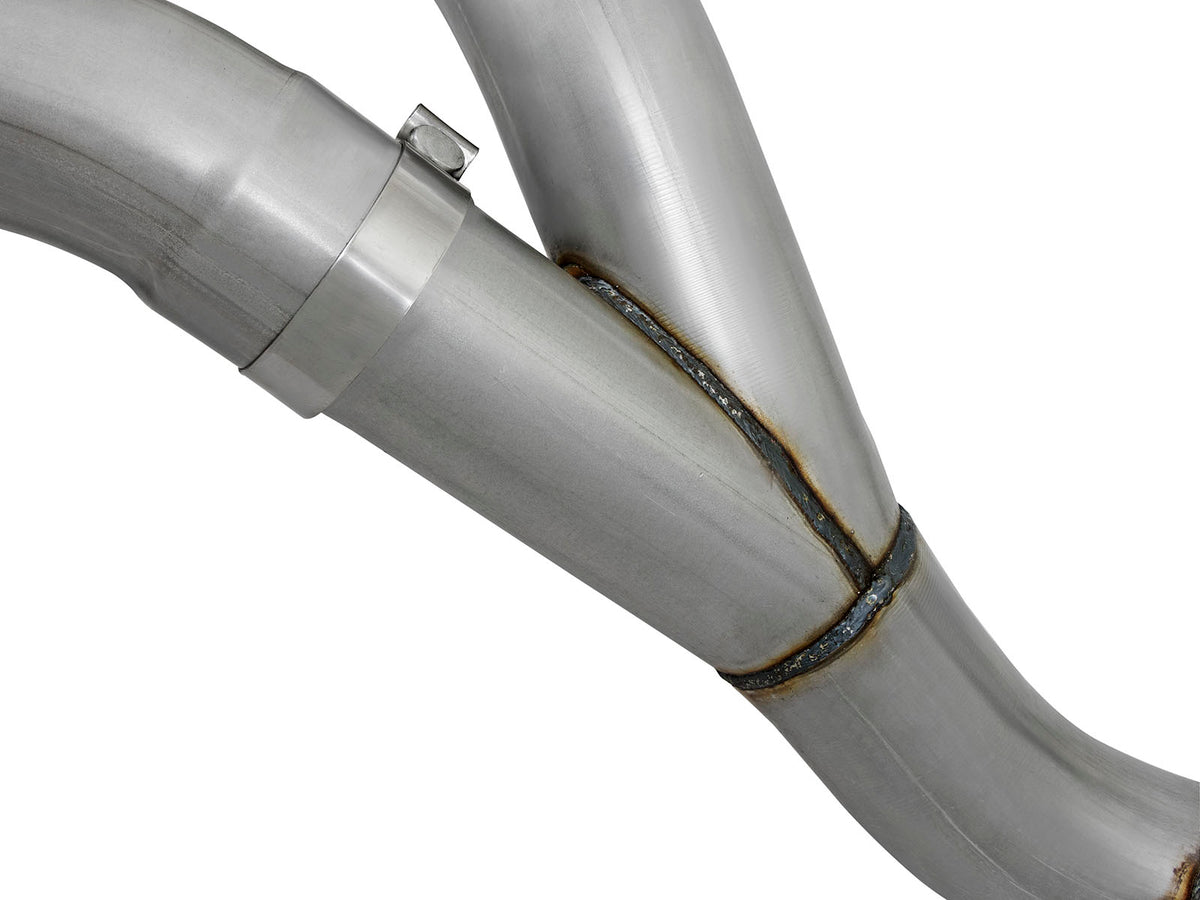 aFe Large Bore-HD 4 IN 409 Stainless Steel DPF-Back Exhaust System w/Polished Tip - Chevy/GMC 2016 6.6L