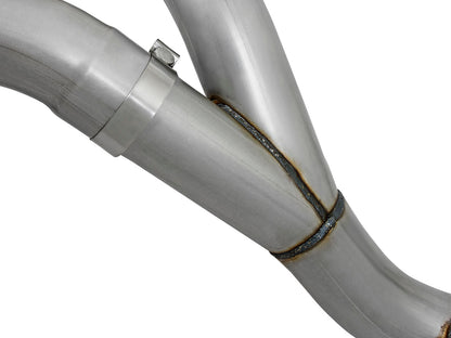 aFe Large Bore-HD 4 IN 409 Stainless Steel DPF-Back Exhaust System w/Polished Tip - Chevy/GMC 2016 6.6L