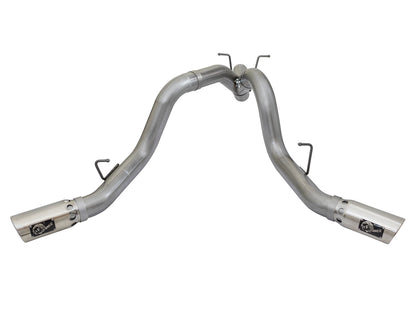 aFe Large Bore-HD 4 IN 409 Stainless Steel DPF-Back Exhaust w/Dual Polished Tips