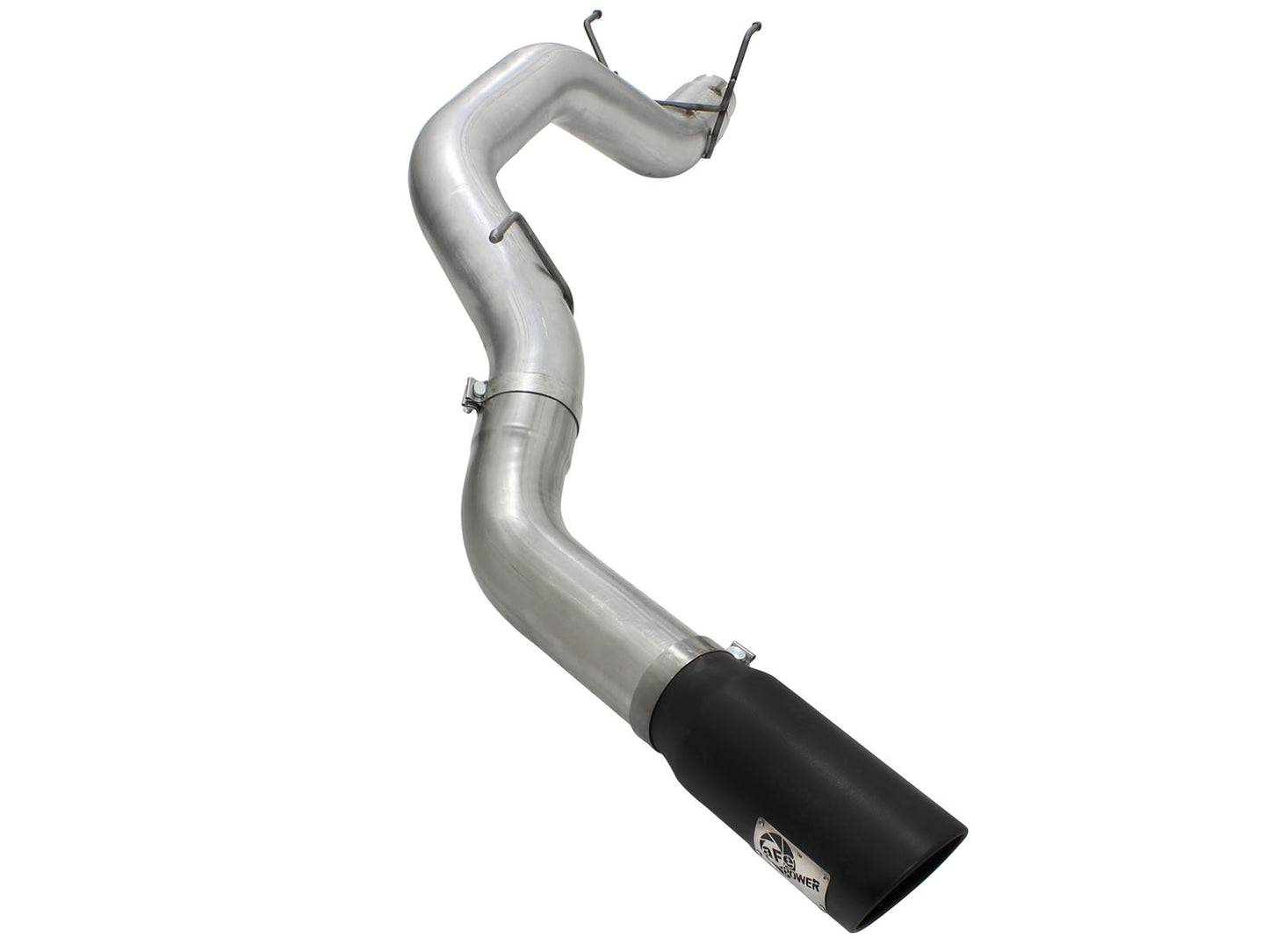 aFe Large Bore-HD 5 IN 409 Stainless Steel DPF-Back Exhaust System w/Black Tip - Ram 2013-2018 6.7L - 49-42039-B