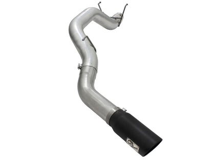 aFe Large Bore-HD 5 IN 409 Stainless Steel DPF-Back Exhaust System w/Black Tip - Ram 2013-2018 6.7L - 49-42039-B