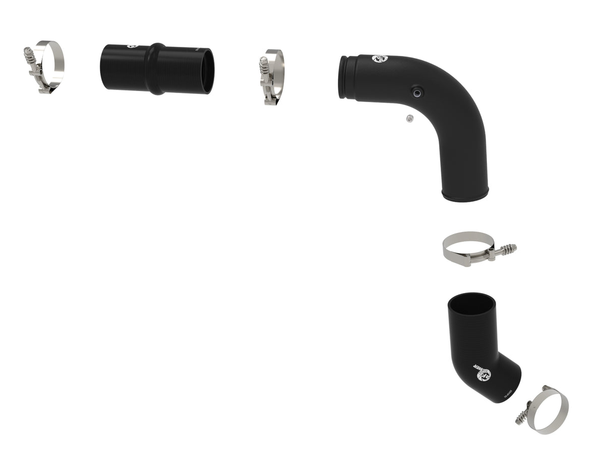 aFe BladeRunner 2-1/2 IN to 3 IN Aluminum Hot-Side Charge Pipe Black