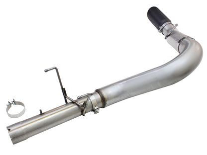 aFe Large Bore-HD 5 IN 409 Stainless Steel DPF-Back Exhaust System w/Black Tip - Ram 2013-2018 6.7L - 49-42051-1B
