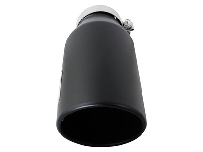 aFe MACH Force-Xp 409 Stainless Steel Clamp-on Exhaust Tip Black - 49T40601-B15