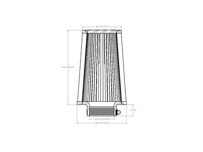 aFe Universal Clamp-On Air Filter w/ D2 Dura-Dry Media - 21-30028V