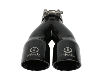 aFe Takeda 304 Stainless Steel Clamp-on Exhaust Tip Black - 49T25364-B10
