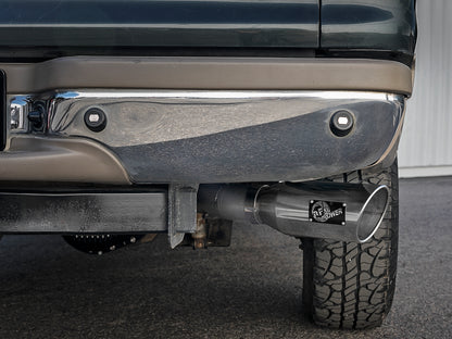 aFe Large Bore-HD 4 IN 409 Stainless Steel Turbo-Back Exhaust System w/ Polished T