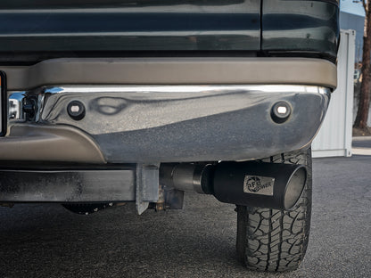 aFe Large Bore-HD 4 IN 409 Stainless Steel Turbo-Back Exhaust System w/ Black Tip