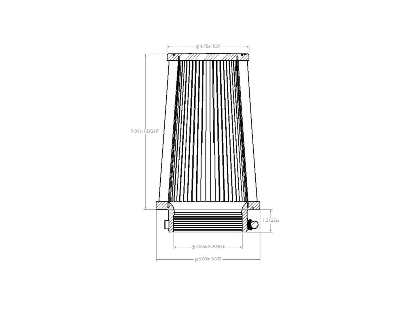 aFe Universal Clamp-On Air Filter w/ D2 Dura-Dry Media - 21-40035V