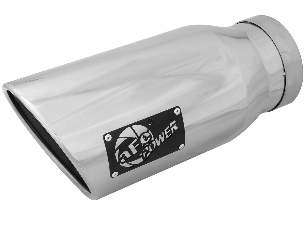 aFe MACH Force-Xp 304 Stainless Steel Clamp-on Exhaust Tip Polished Left Side Exit - 49T50702-P15