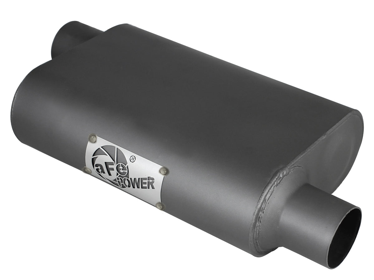 aFe Scorpion Aluminized Steel Pass-Through Muffler - Body Length 13 in, Body Width 10 in