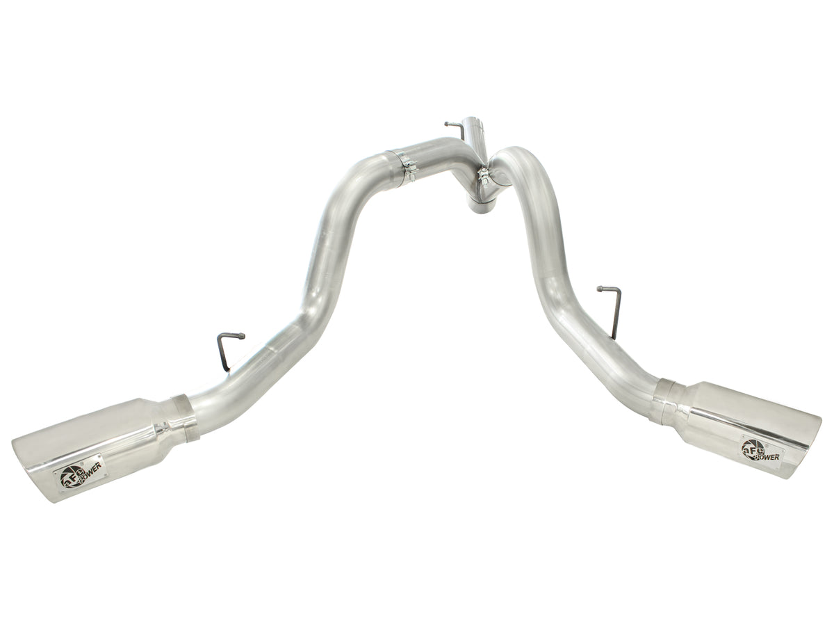 aFe ATLAS 4 IN Aluminized Steel DPF-Back Exhaust System w/Polished Tip - Chevy/GMC 2011-2016 6.6L