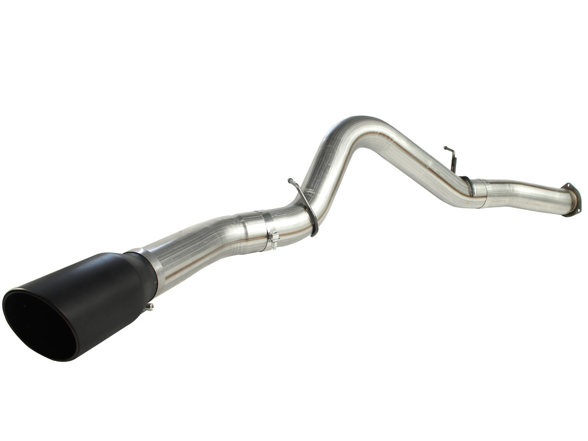 aFe Large Bore-HD 5 IN 409 Stainless Steel DPF-Back Exhaust System w/Black Tip - Chevy/GMC 2007-2010 6.6L