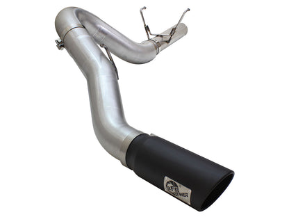 aFe ATLAS 5 IN Aluminized Steel DPF-Back Exhaust System w/Black Tip - Ram 2013-2018 6.7L - 49-02051-1B