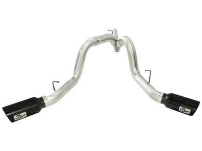 aFe Large Bore-HD 4 IN 409 Stainless Steel DPF-Back Exhaust System w/Black Tip - Chevy/GMC 2011-2016 6.6L