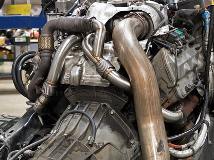 aFe Twisted Steel 304 Stainless Steel Header Up-Pipes - Ford 2008-2010 6.4L