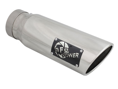 aFe MACH Force-Xp 409 Stainless Steel Clamp-on Exhaust Tip Polished - Right, Inlet Inside Diameter 4 in
