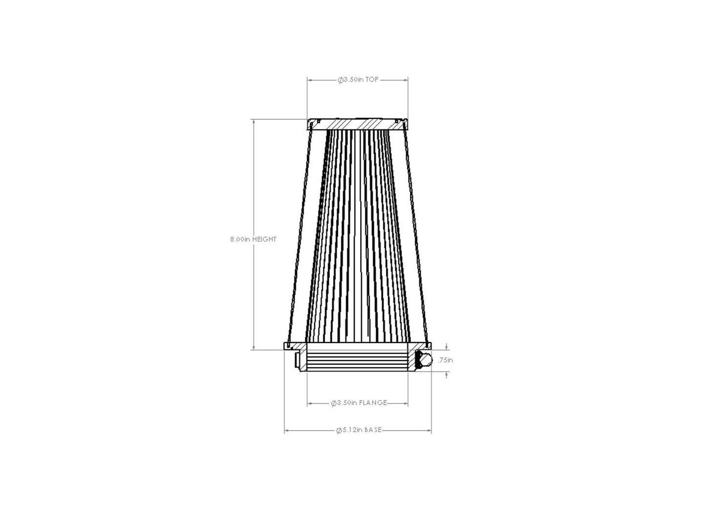 aFe Universal Clamp-On Air Filter w/ D2 Dura-Dry Media - 21-35508V