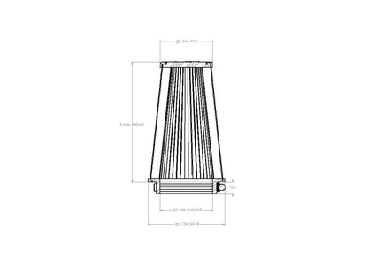 aFe Universal Clamp-On Air Filter w/ D2 Dura-Dry Media - 21-35508V